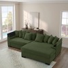 111" Luxury Corduroy Upholstered L-Shaped Sectional Sofa with Reversible Chaise Lounge and Arm Storage - 4 of 4