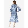 Roaman's Women's Plus Size Ruffle-Detail Jacket Dress Set - 28 W, Blue Floral - 3 of 4