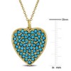 EVERLY JEWELRY | Yellow Plated Sterling Silver 1 3/5ct TGW Composite Blue Turquoise Heart Cluster Pendant with Chain, 18 inc + 2 inc - 2 of 4