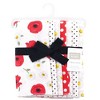 Hudson Baby Infant Girl Cotton Flannel Burp Cloths 7pk, Poppy Daisy, One Size - 2 of 3