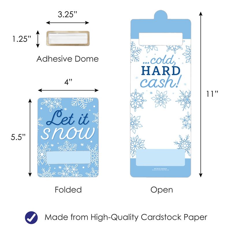 Big Dot of Happiness Blue Snowflakes - DIY Assorted Winter Holiday Party Cash Holder Gift - Funny Money Cards - Set of 6, 5 of 9