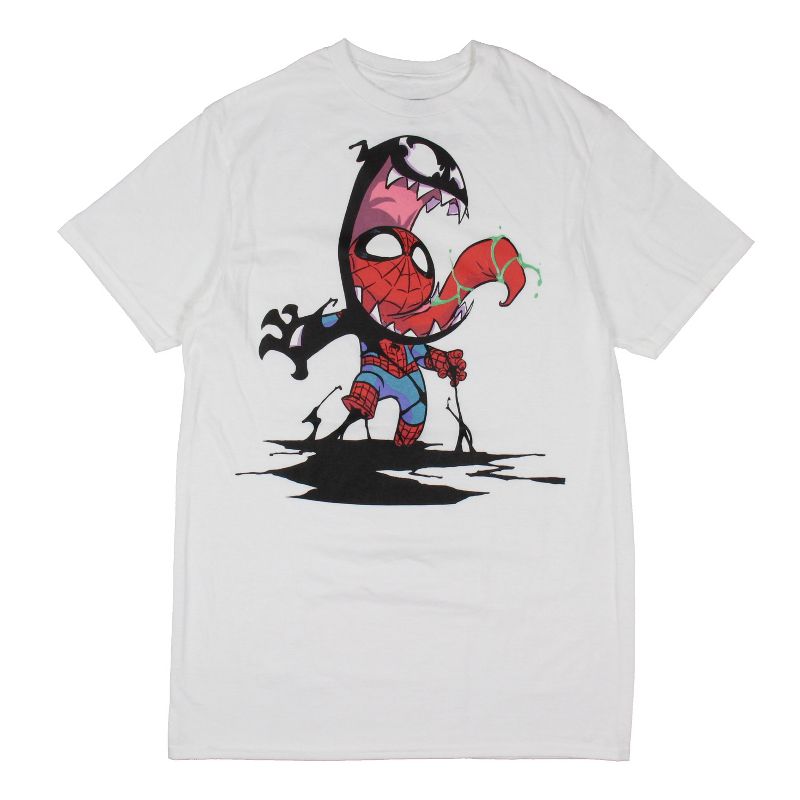 Marvel Men's Spider-Man Venom Morphing Design Graphic Print Adult T-Shirt, 1 of 4