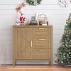 Wooden Console Table with Storage and 3 Drawer, Coffee Bar Storage Cabinet with Drawer, Farmhouse Buffet Cabinet Sideboard with Adjustable Shelves - 2 of 4