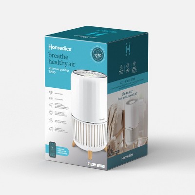 White Smart HEPA Air Purifier with UV-C and Voice Control
