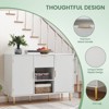 TIRAMISUBEST Storage cabinet Wave pattern 2 door With drawers buffets & sideboards for living room, dining room, bedroom - 4 of 4