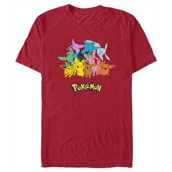 Men's Pokemon Pikachu and Eeveelutions Logo T-Shirt