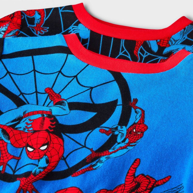 Boys' Marvel Spider-Man 4pc Snug Fit Pajama Set - Navy Blue, 3 of 5
