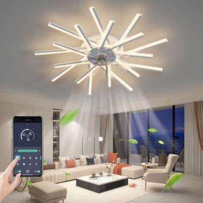 36" Ceiling Fan with Dimmable LED Lights, 6-Speed Reversible Fan with Remote & APP Control for Bedroom or Living Room – The Pop Home