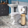 Hachikiko Freestanding Toilet Paper Holder with Storage - 3-Tier Rattan Organizer with Shelf, Boho Farmhouse Bathroom Decor, Brown - 3 of 4