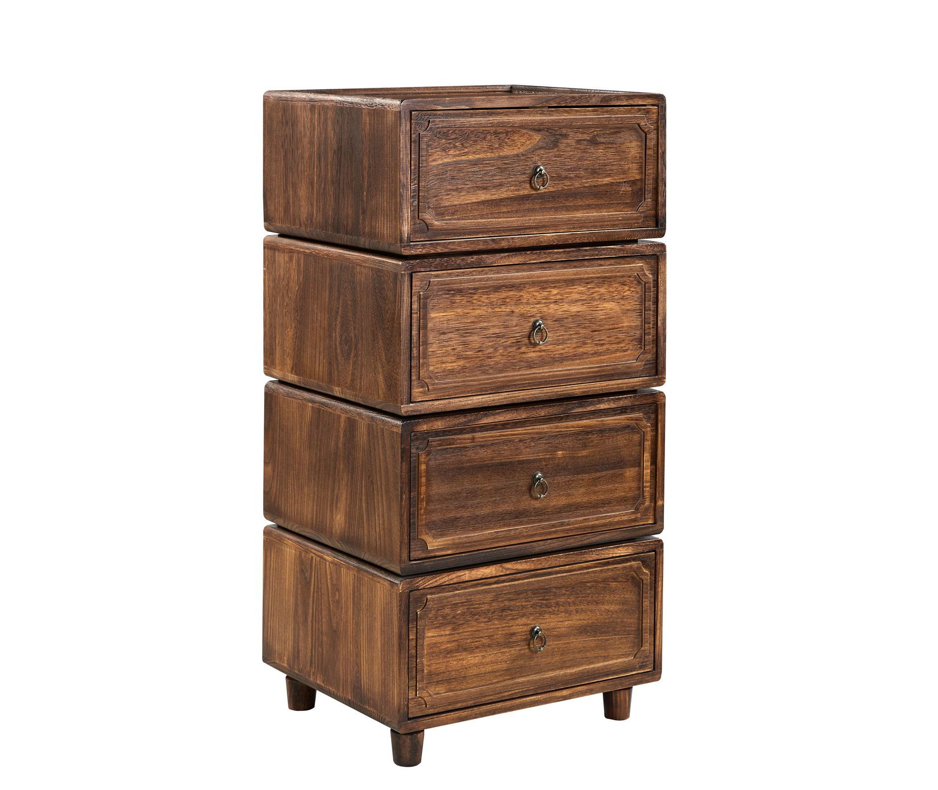 Oddone 2 - Drawer Nightstand  Set of 2 With Modular Design | ARTFUL LIVING DESIGN-WALNUT