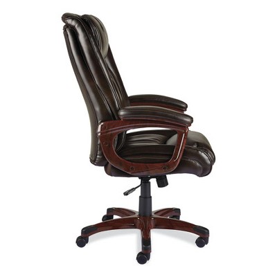 Darnick Executive Swivel Office Chair with Fixed Arms in Brown Leather