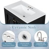 FAMYYT 30 in. Single Sink Freestanding Black Bath Vanity with White Ceramic Top, Cabinet with Door Shelf & Functioanl Drawer - 4 of 4