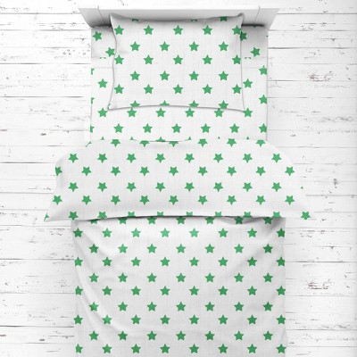 Bacati - Stars Green Muslin 4pc Toddler Bedding Set