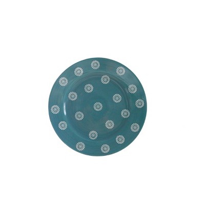Marcela Floral Turquoise Ceramic Dinnerware Set, Service for 4