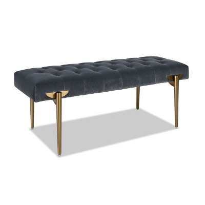 NicBex Modern 49" Bedroom Bench Upholstered Accent Stools with Gold Metal Legs for Bedroom and Entryway