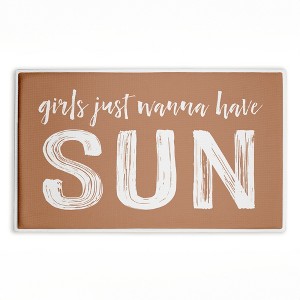 Stupell Industries Tan Sunshine On My Mind Printed Plush Bathroom Floor Mat, design by Lettered and Lined - 1 of 4