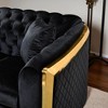 84-Inch Velvet Luxury Chesterfield Sofa Set, 3-Seat Tufted Couch with Gold Stainless Steel Frame for Living Room - 4 of 4