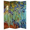 Oriental Furniture Van Gogh Fine Art Double Sided Room Divider Starry Night and Irises: Canvas Partition, No Assembly Required - 2 of 3