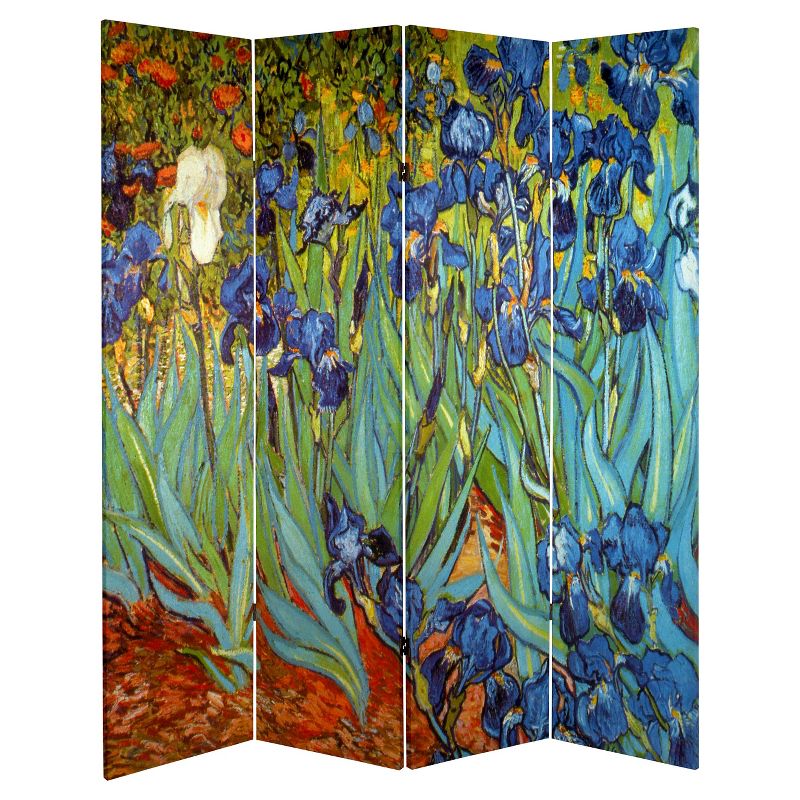 Van Gogh Fine Art Double Sided Room Divider Starry Night and Irises - Oriental Furniture, 3 of 6