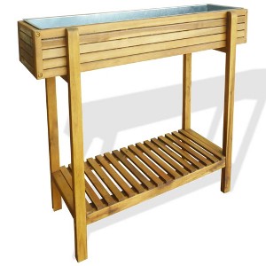 vidaXL Raised Garden Raised Bed Solid Acacia Wood and Zinc - 1 of 4
