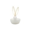 Sagebrook Home 6" Ceramic Trinket Tray - Bunny Rabbit Jewelry Holder in White with Gold Metal Ears - Decorative Jewelry Storage - 4 of 4