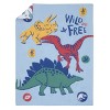 Universal Jurassic World Wild and Free Blue, Green, and Yellow Dinosaur 4 Piece Toddler Bed Set - 2 of 4