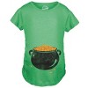 Maternity Pot of Gold Baby Bump Funny Saint Patricks Day Announcement T Shirt - Crazy Dog Maternity T Shirt - 2 of 4