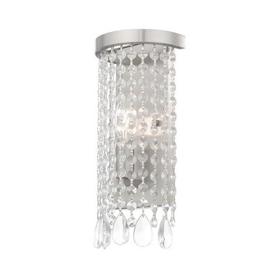 Brushed Nickel Crystal Shade 1-Light Wall Sconce