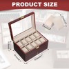 Unique Bargains Wooden Glass Cover Removable Watch Pillow Watch Storage Box - 2 of 4