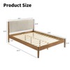 TiramisuBest Walnut 2-Piece Rubberwood Bedroom Set, Platform Bed with Nightstand, Queen - 4 of 4