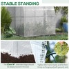 7' x 4' x 7' Outdoor Lean to Greenhouse, Walk-In Green House Plant Nursery with Roll-up Window, PE Cover, White - 3 of 4