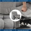 Multi-Function Recliner Rocker Chair w/ Massage & Heat - Plush Breathable Fabric, 2 Side Pockets & Remote for Living Room, Bedroom - 4 of 4