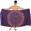 LA LEELA Men's Sarong Beach Cover Ups Wraps One Size Royal Mandala - 2 of 4