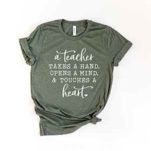 Simply Sage Market Women's A Teacher Touches A Heart Short Sleeve Graphic Tee - 1 of 2