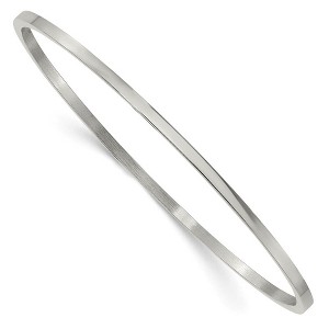 Black Bow Jewelry 3mm Stainless Steel Classic Polished Flat Bangle Bracelet - 1 of 4
