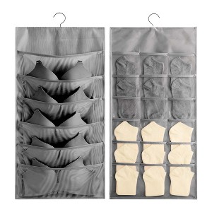 Unique Bargains Houseware 18-Pocket Double-Sided Hanging Closet Underwear Organizer - 1 of 4