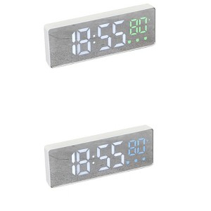REGALWOVEN 2 Pcs Plastic Digital Corded Adjustable Accurate Dimmable Electric Alarm Clock 6.3 x 2.4 x 1 inch - 1 of 4