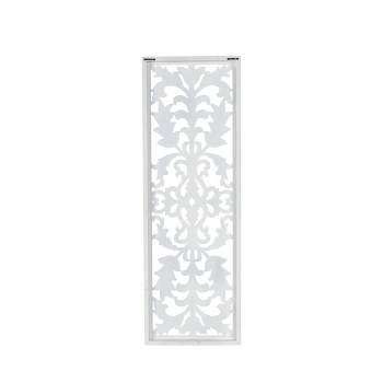 Olivia & May 42"x14" Wood Floral Carved Panel Wall Decor with Scroll Details White