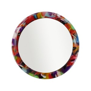 Unique Bargains Durable Round Handheld Makeup Mirror 1 Pc - 1 of 3