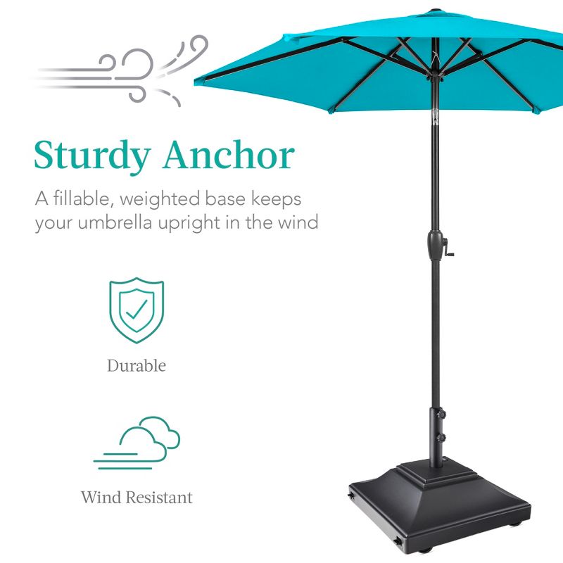 Best Choice Products Mobile Umbrella Base, Fillable Heavy-Duty Market Stand w/4 Wheels, 2 Locks, 120lb Capacity, 4 of 9