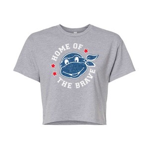 Women's - Teenage Mutant Ninja Turtles - Born Raised USA Cropped Graphic T-Shirt - 1 of 4