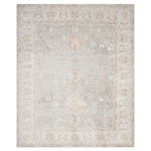 Light Blue/Ivory Holly Knotted Area Rug 4