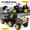 Infans 12V Kids Ride On Tractor w/ Trailer, Battery Powered Electric Toy Car, 3-Gear-Shift Ground Loader Ride On w/ 2.4G Remote Control, LED Lights - 3 of 4