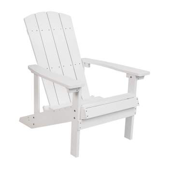 Merrick Lane All-Weather Poly Resin Wood Adirondack Chair in White