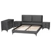 Baxton Studio Etienne Modern Slate Grey Velvet Queen 4-Piece Bedroom Set - 3 of 4