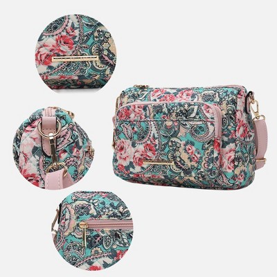 MKF Collection Rosalie Quilted Cotton Botanical Pattern Women’s Shoulder Bag by Mia K - Blue — фото 4