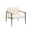 Nathan James Metal Accent Chair Boucle Fabric: Upholstered Lounge Armchair for Bedroom, Cotton & Faux Leather - 2 of 4