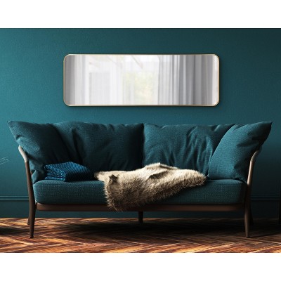 Zayda 48" Gold Aluminum Rectangular Wall Mirror