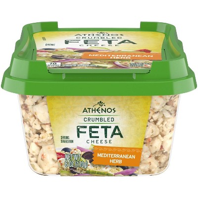 Athenos Crumbled Feta Cheese Mediterranean Herb - 6oz