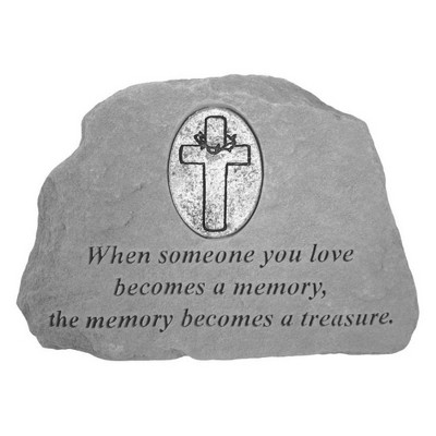 Kay Berry Cast Stone Desktop Memorial with Cross Medallion When Someone